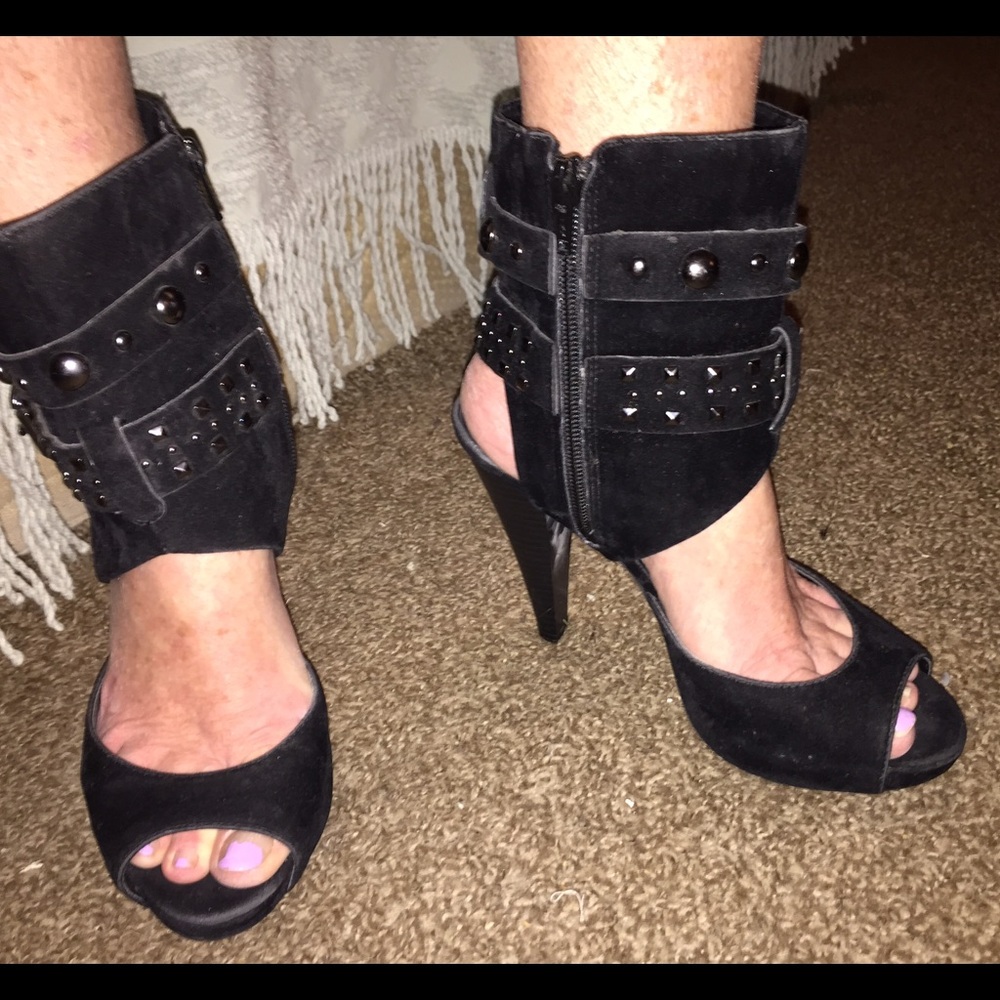 Elegant Black Studded Heels